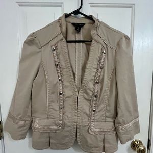 White House Black Market Khaki Blazer Size 12